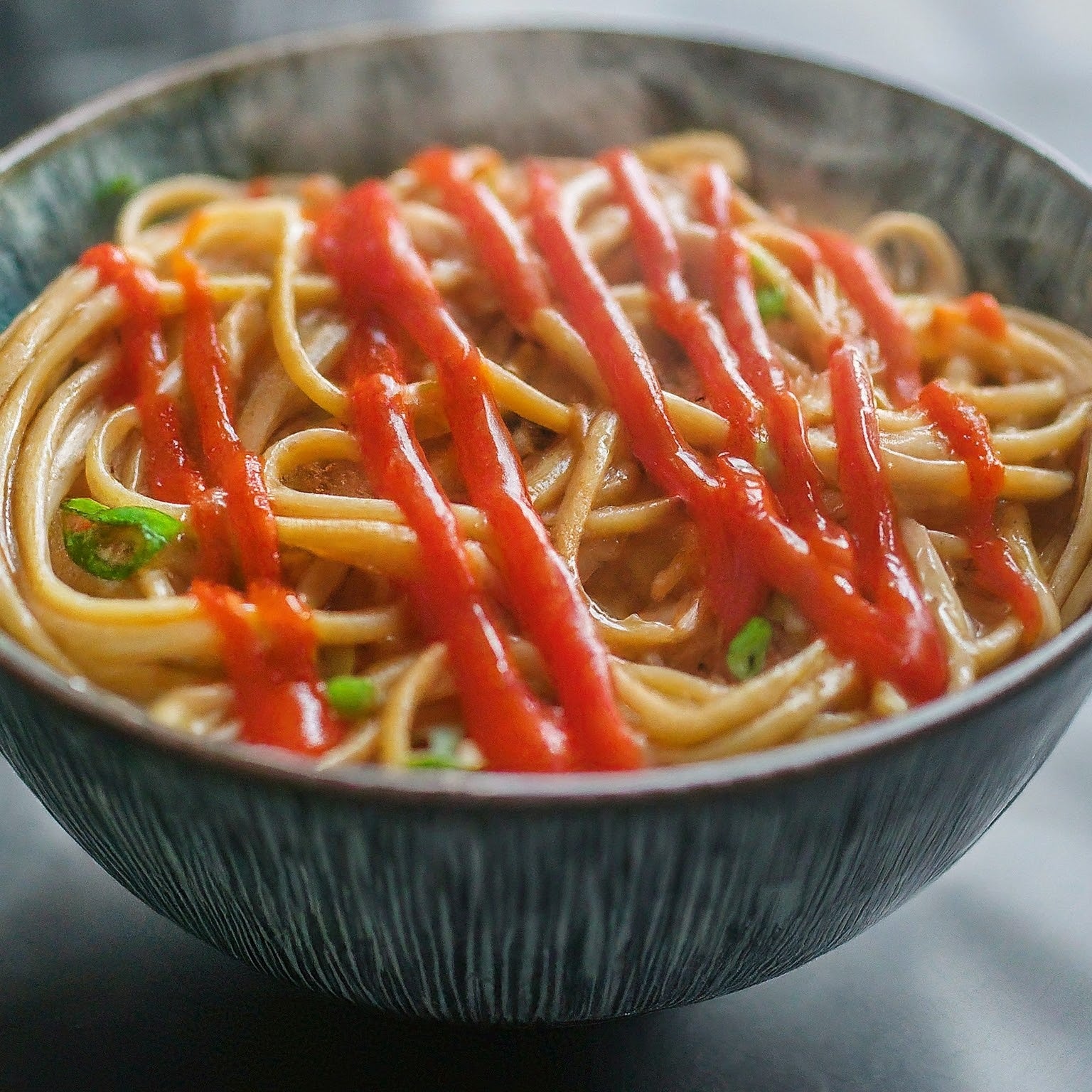 Not Your Average Sriracha on noodles